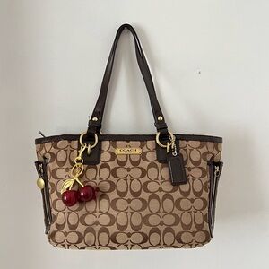 Coach Tan and Brown Signature Tote